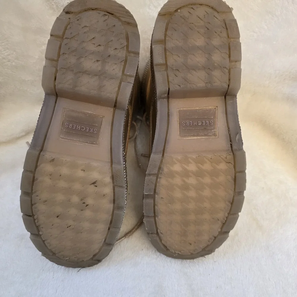 Skechers Rose Gold Girls Boots with Rinestones Size US 4 EUR 36‎